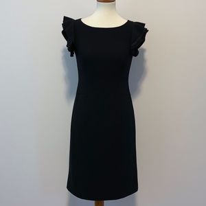 Ann Taylor Black Flutter Sleeve Dress